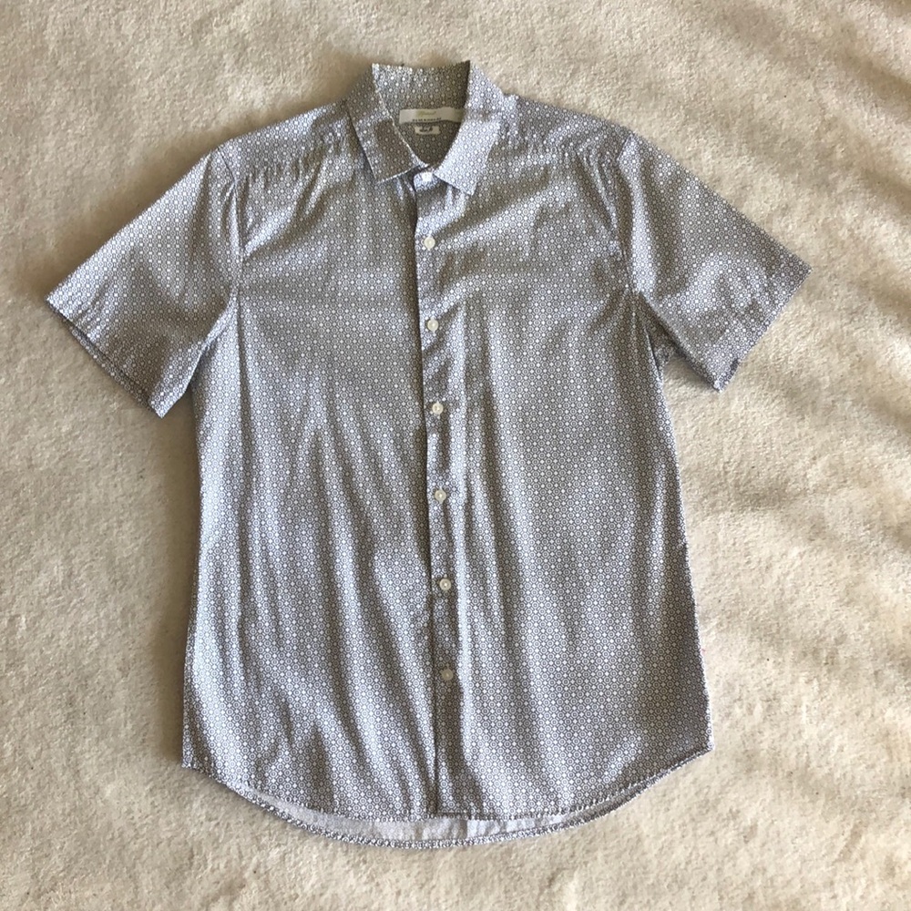 Topman white and Blue short sleeve shirt